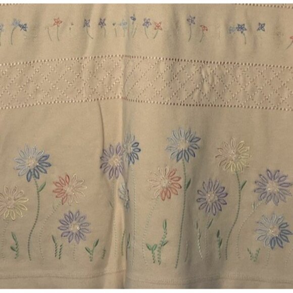 Alfred Dunner Short Sleeve Peach Embroidered Shirt Top Plus  Sz 1X Shoulder Pads - Picture 3 of 11